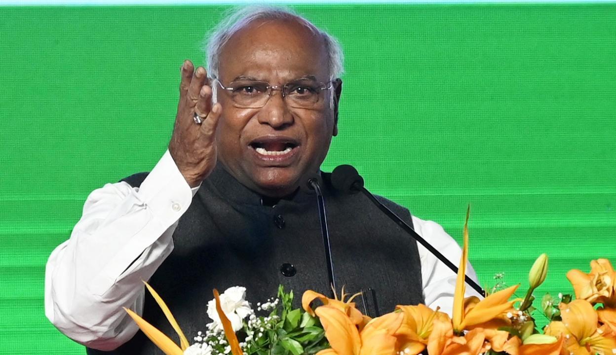 The Congress on Thursday stepped up its attack on Prime Minister Narendra Modi over the inauguration of the new Parliament building, saying "one man`s ego and desire for self-promotion" has denied the first tribal woman president her constitutional privilege to inaugurate the complex. Congress president Mallikarjun Kharge alleged that the "arrogance" of the Modi government has "destroyed" the parliamentary system. Pic/PTI The Congress on Thursday stepped up its attack on Prime Minister Narendra Modi over the inauguration of the new Parliament building, saying "one man`s ego and desire for self-promotion" has denied the first tribal woman president her constitutional privilege to inaugurate the complex. Congress president Mallikarjun Kharge alleged that the "arrogance" of the Modi government has "destroyed" the parliamentary system. Pic/PTI